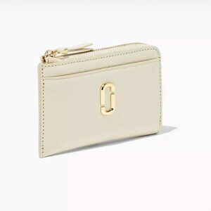 The J Marc Top Zip Multi Wallet- Cream/ Cotton